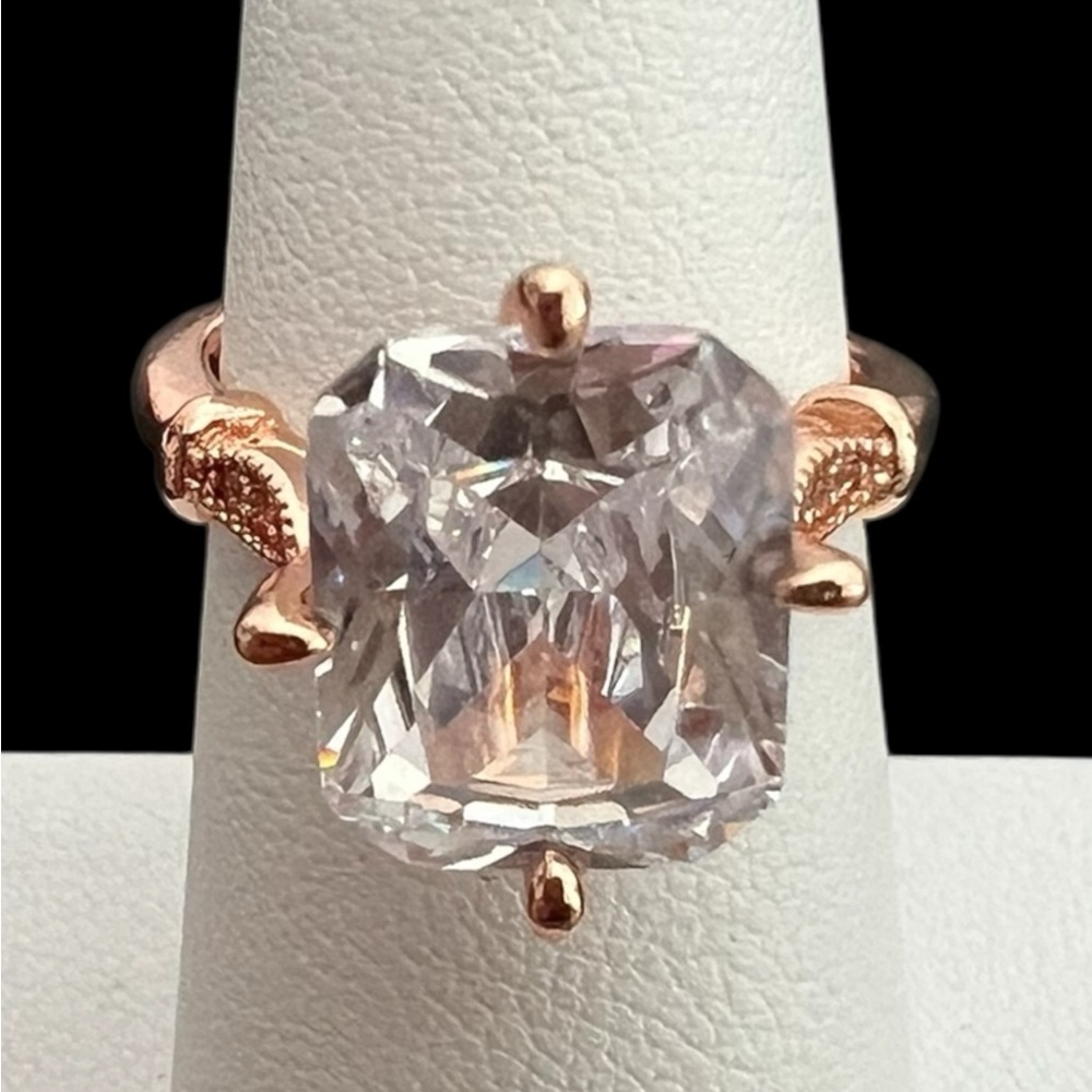 Rose Gold Over Silver Statement Ring - image 1